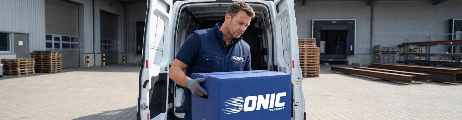 Sonic Transport small van interior loaded with parcels
