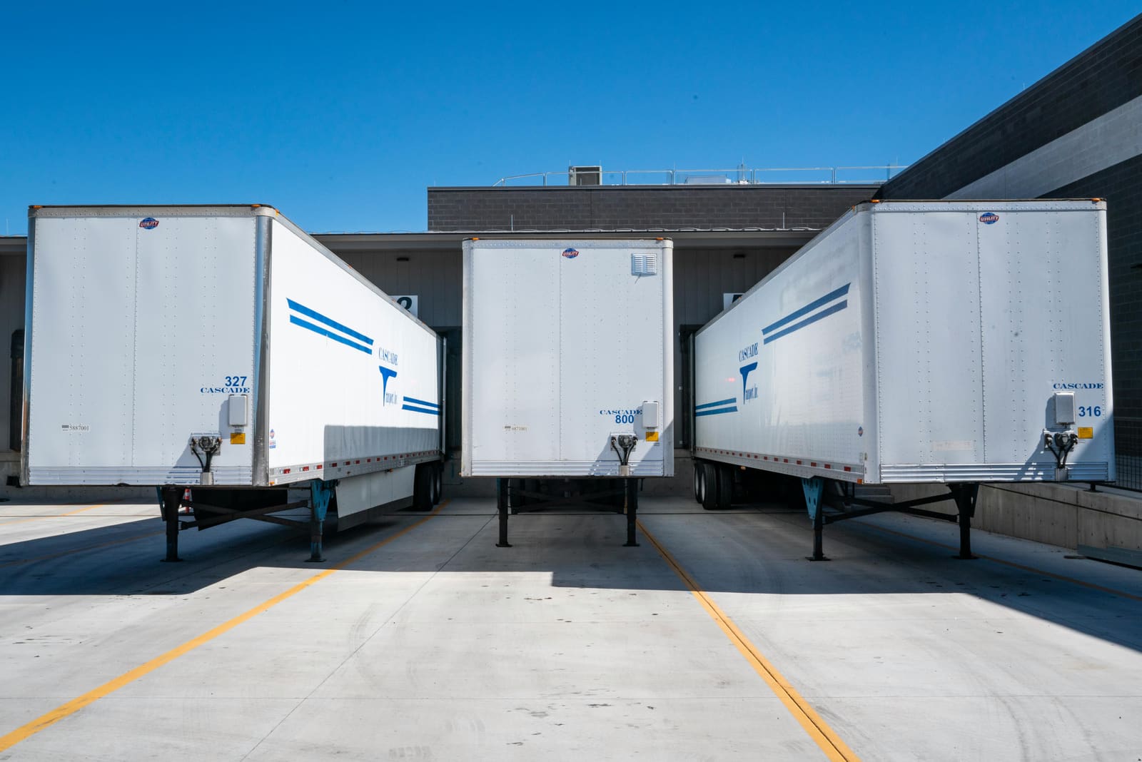 Commercial cargo loaded in rigid lorry